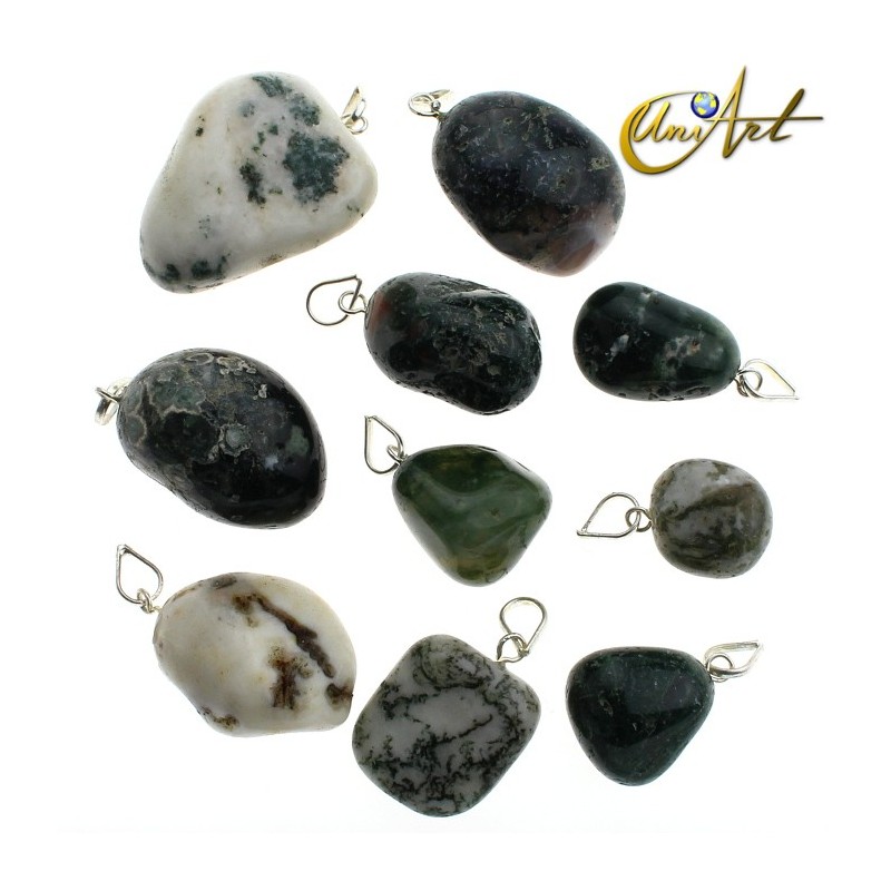 Tumbled stone pendant of agates - 10 units