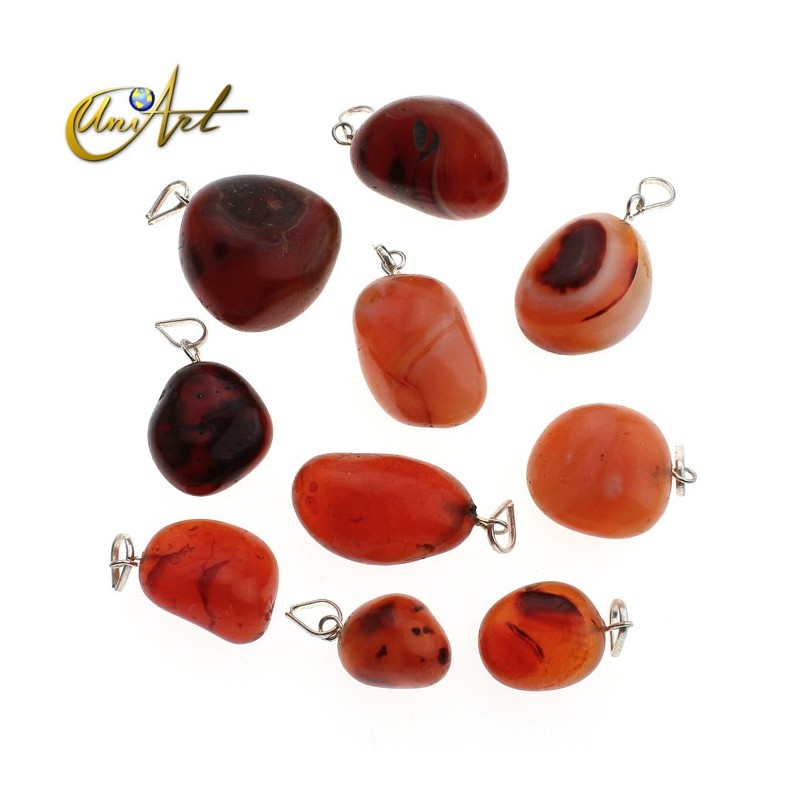 Tumbled stone pendant of agates - 10 units