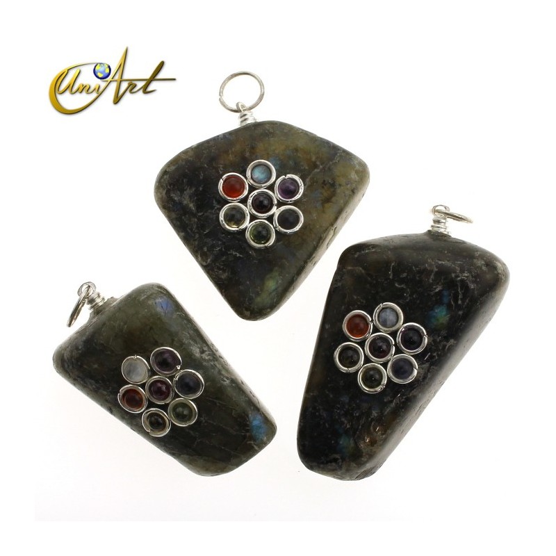 Tumbled stone Chakras pendant