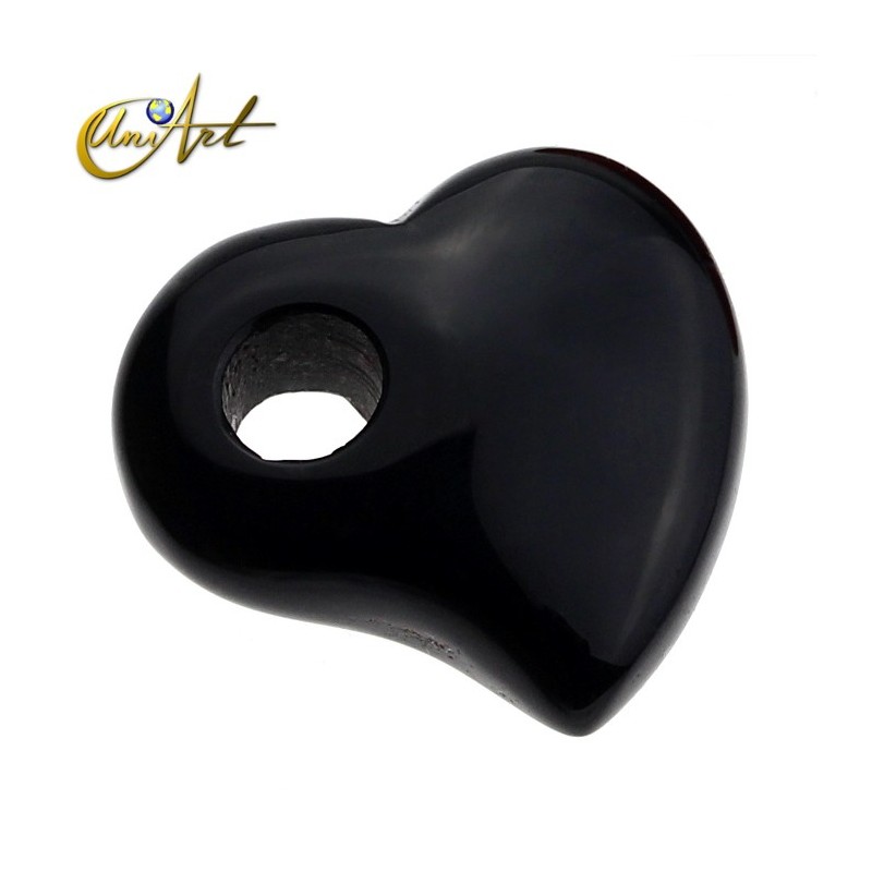 Onyx or carneola heart pendant