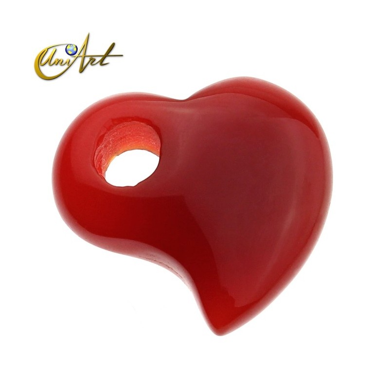 Onyx or carneola heart pendant