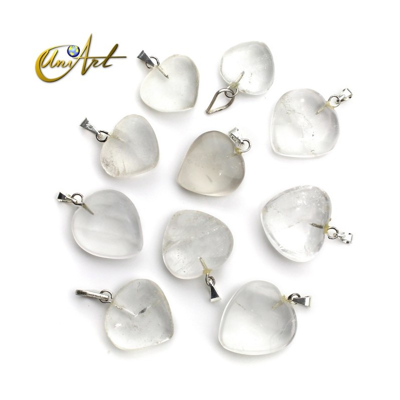 Lot of 10 gemstone heart pendants