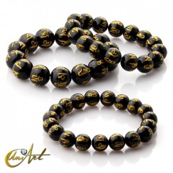 Black Agate mantra bracelet