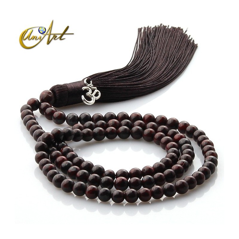 Japa Mala de Jaspe con cuentas de 6 mm y OM - Breccia