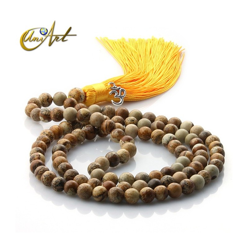 Japa Mala en jaspe de bola 8 mm - Paisina