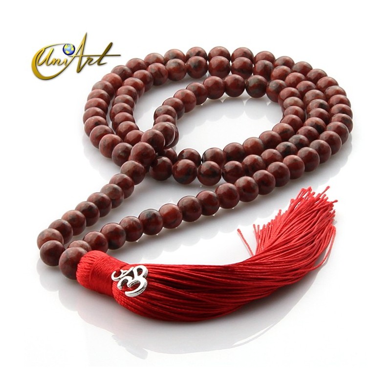 Japa Mala en jaspe de bola 8 mm - Sésamo