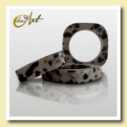 Square Ring of Dalmata Jasper