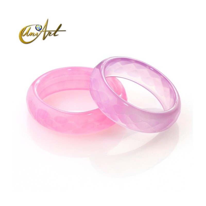 Pink Agate faceted ring