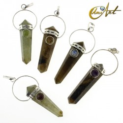 Labradorite in Double-ended point pendant with natural gem