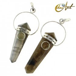 Labradorite in Double-ended point pendant with natural gem - Citrine