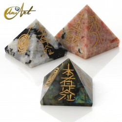 Pyramid with 4 Reiki symbols engraved
