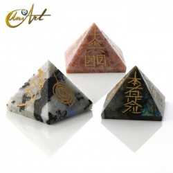 Pyramid with 4 Reiki symbols engraved
