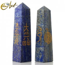 Obelisk with Reiki symbols - Lapis lazuli