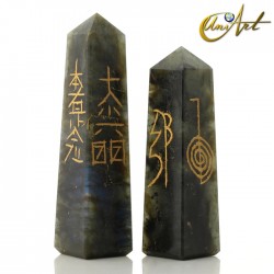 Obelisk form conductor with Reiki symbols - Labradorite