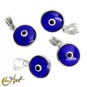 Ojo Turco en plata y vidrio - azul oscuro