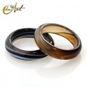 Banded black agate ring