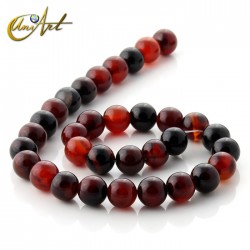 12 mm Brown agate round beads