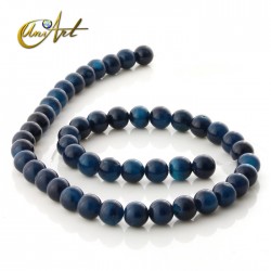 Dark blue pierced agate beads