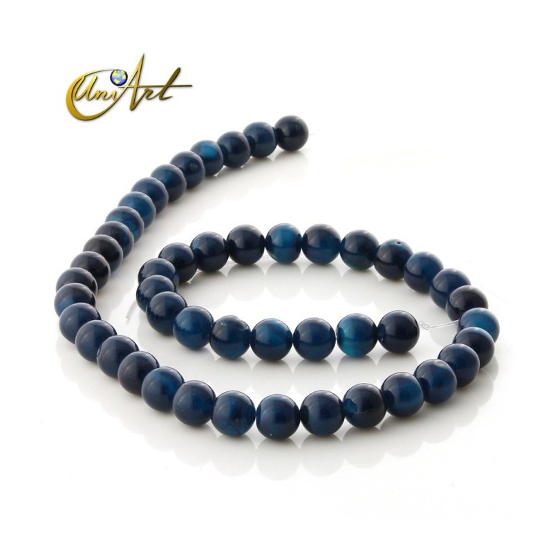 Bolas de ágata azul oscuro 8 mm