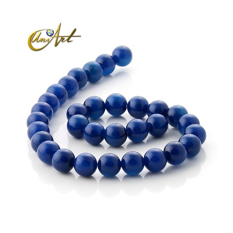 Bolas de ágata azul oscuro 12 mm