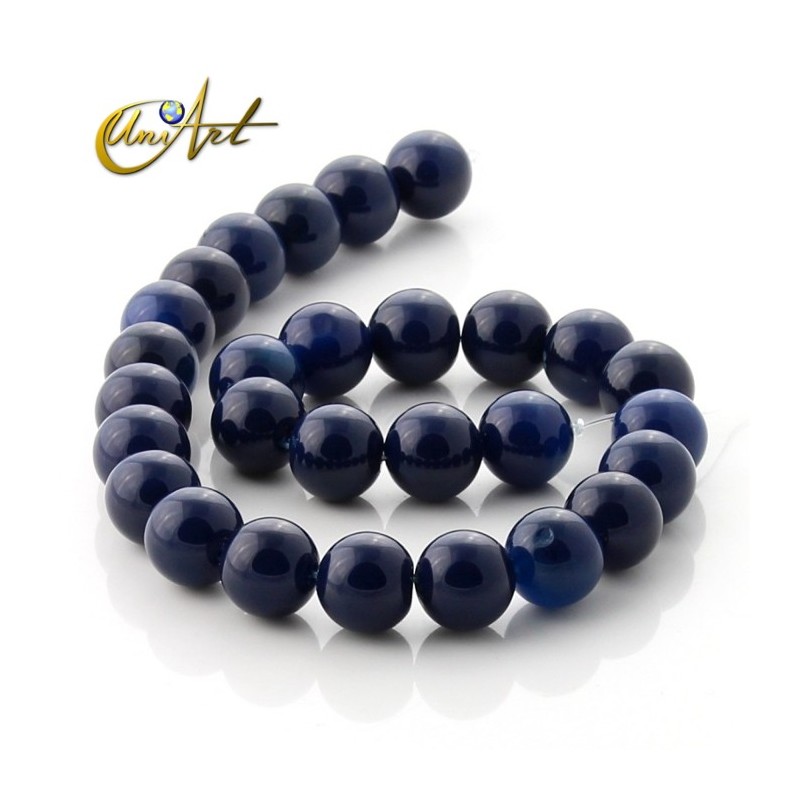 Bolas de ágata azul oscuro 14 mm