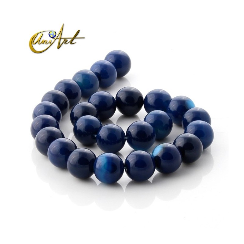 Bolas de ágata azul oscuro 16 mm