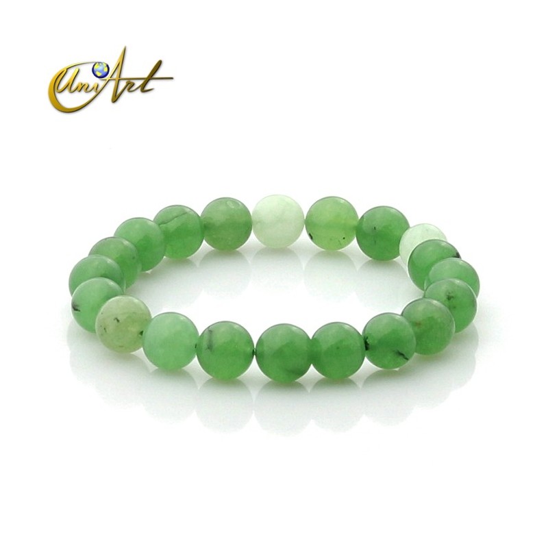 10 mm Beads green jade bracelet