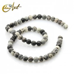 Silk stone round beads