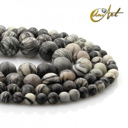 Silk stone round beads