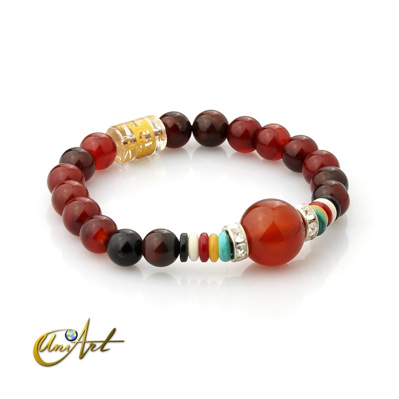 Pulsera de ágata miracle con mantra, pequeña