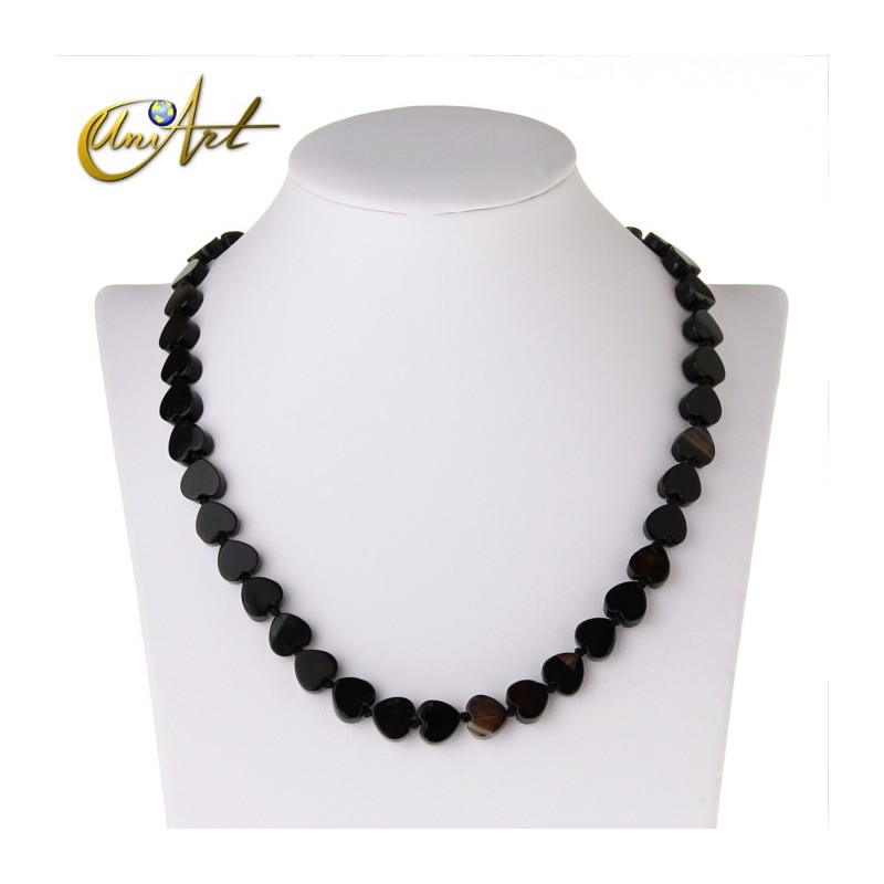 Heart necklace in black agate