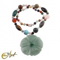 Mixed stone necklace with flower pendant