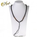 Onyx and tiger eye hanging necklace