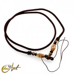 Polyamide cord with agate and tiger eye - model 2