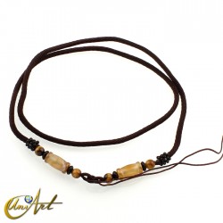 Polyamide cord with agate and tiger eye - model 3