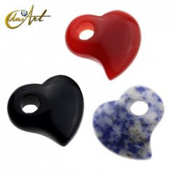 Sodalite, onyx or carnelian heart pendant