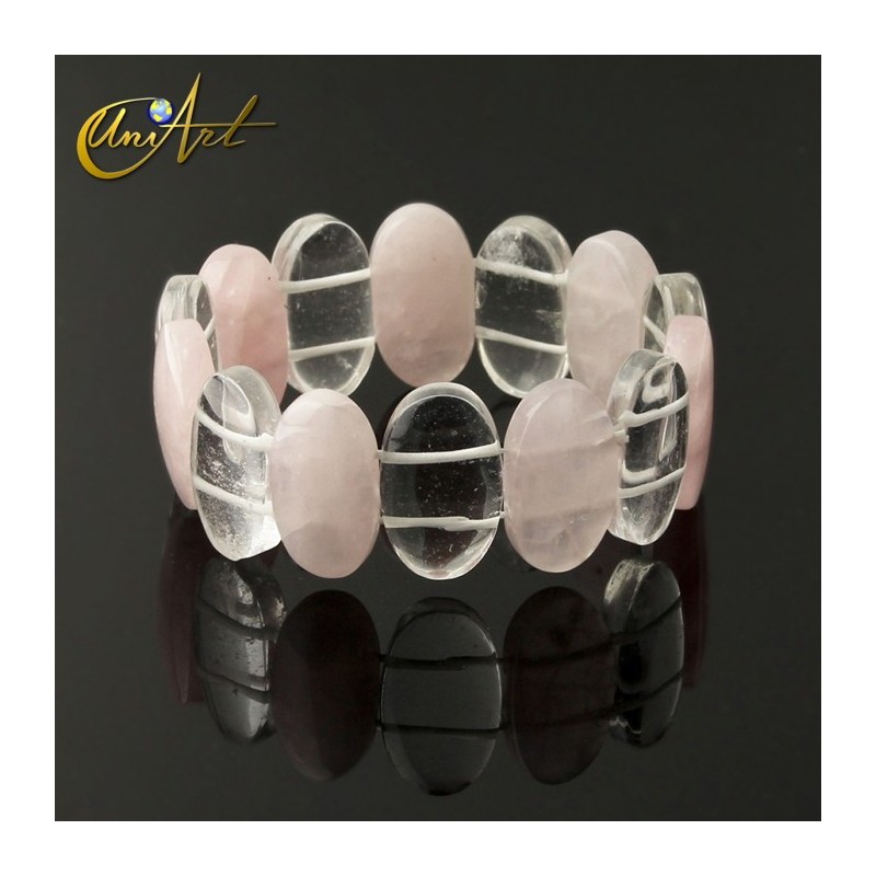 Bracelet oval model - rose quartz