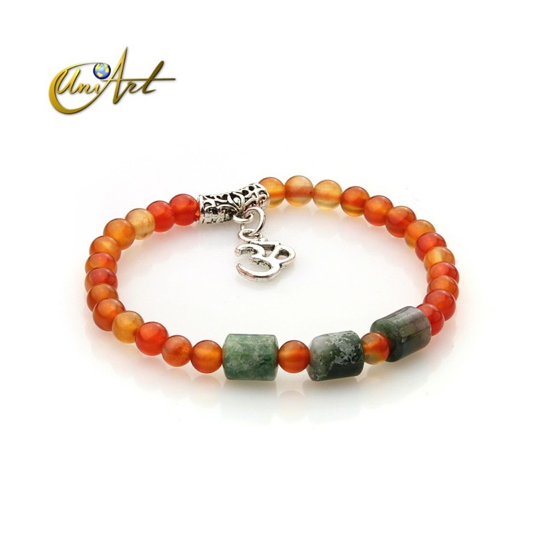 OM bracelet - indian agate