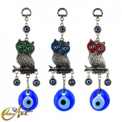Owl with Turkish evil eye, talisman