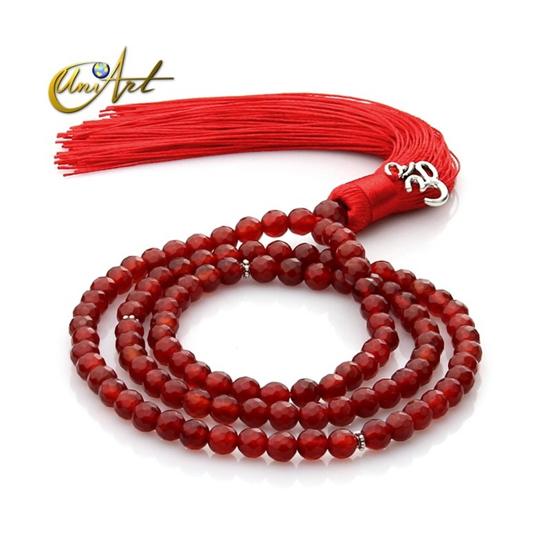 Tibetan Buddhist Mala Beads of Carnelian - 6 mm