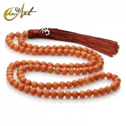 Tibetan Buddhist Mala Beads of aventurine 8 mm orange aventurine