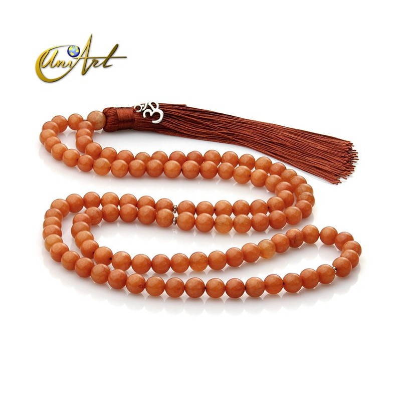 Japa Mala de bolas 8 mm de aventurina naranja