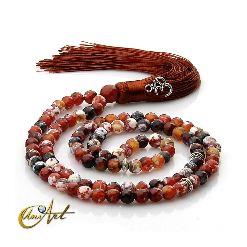 Japa Mala de ágata ascua 8 mm