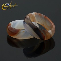 Banded agate ring, wide