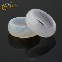 White agate, wide ring