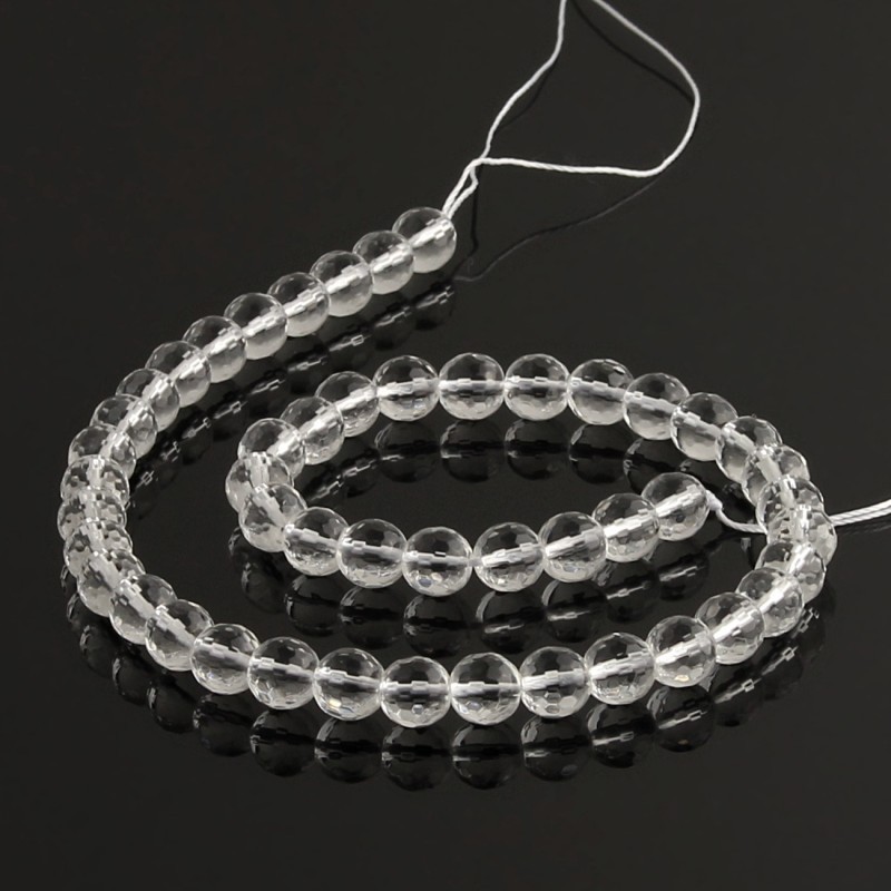 Cuentas facetadas de Cuarzo cristal 8 mm