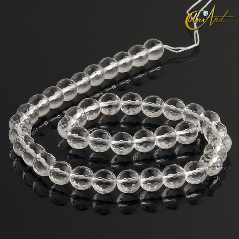 Cuentas facetadas de Cuarzo cristal 10 mm