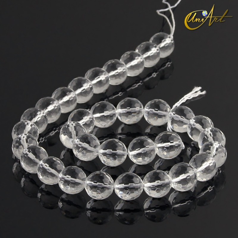 Cuentas facetadas de Cuarzo cristal 12 mm