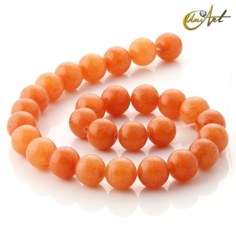 Aventurina naranja - tiras de cuentas 14 mm