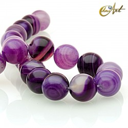 Purple Agate  - 14 mm round beads